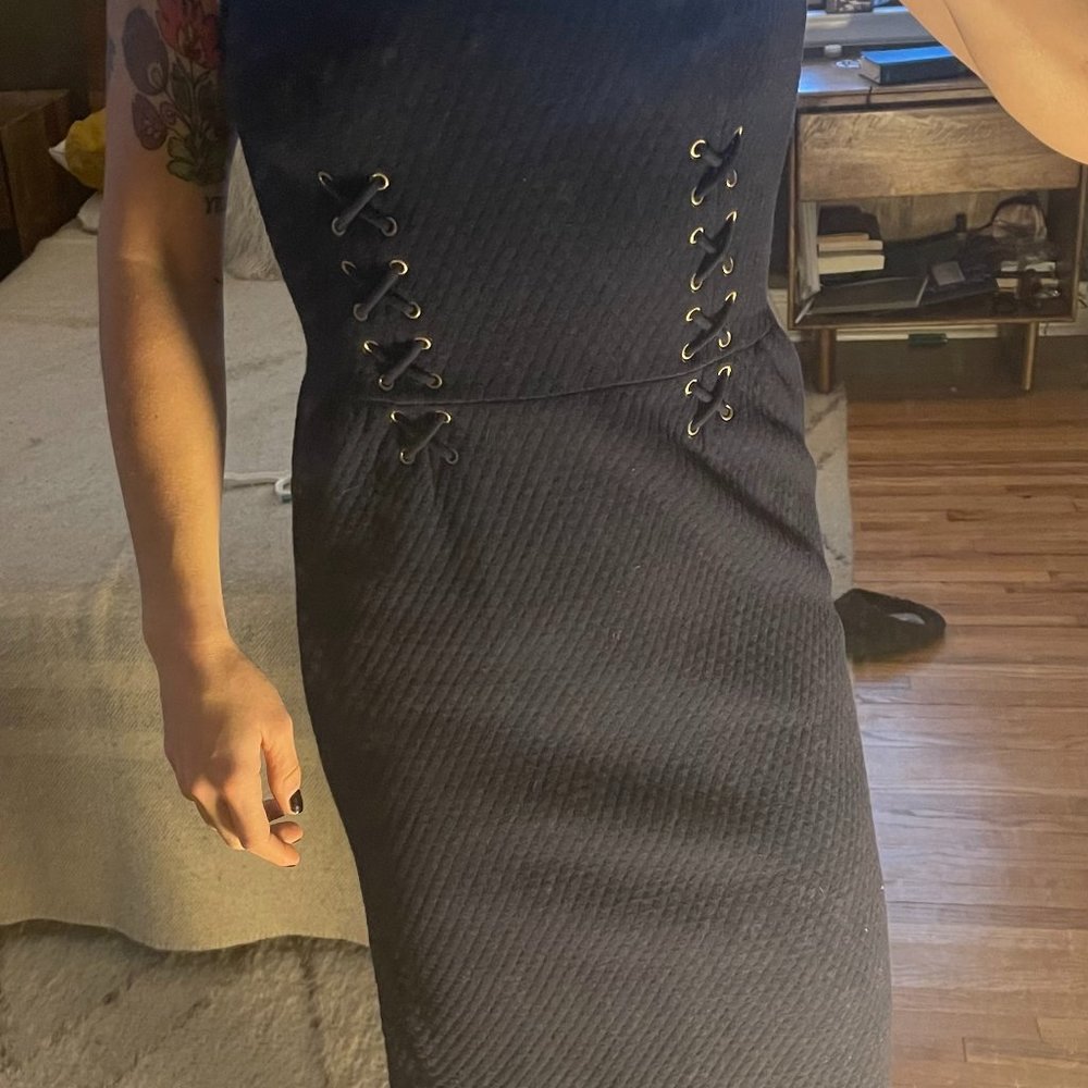 Navy dress with grommets - Anthropologie size S